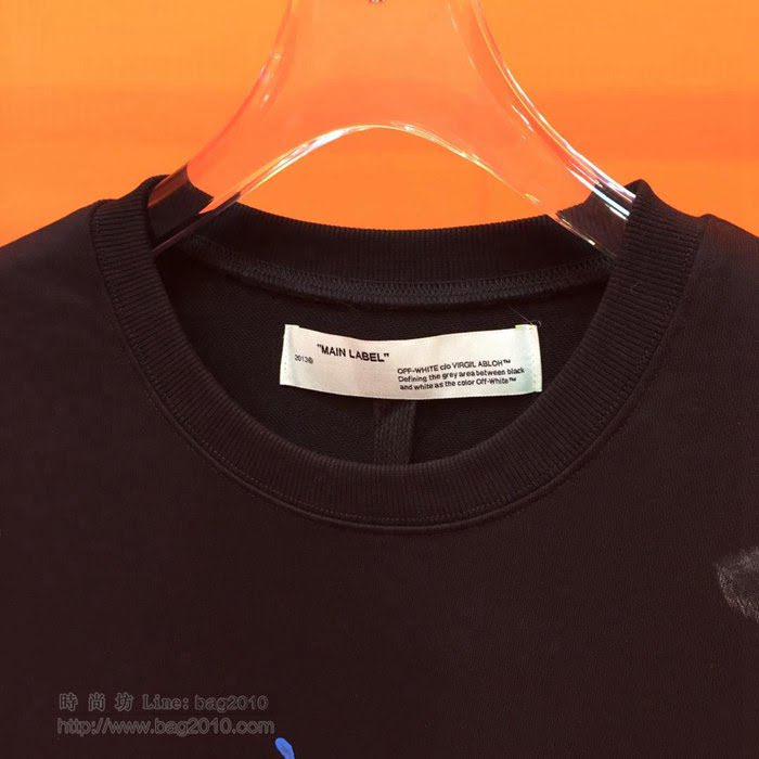 OffWhite男裝 19-20FW新款 最高品質 off印花圓領衛衣 off黑色套頭男衛衣 男士秋季新款單品  tzy2235